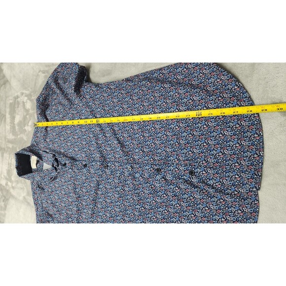 Con.Struct Mens Large Slim Fit 4-Way Stretch Floral Pattern Button Down Shirt - Picture 6 of 7